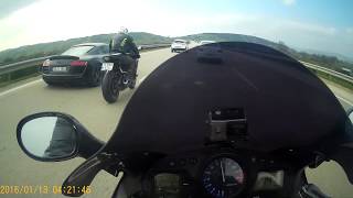 AUDİ R8 MOTO BROTHERS KAPIŞMASI