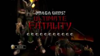 Mortal Kombat Armageddon - Moloch, Onaga & Reptile Finishing Themselves