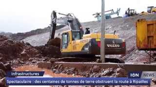 Spectaculaire : des centaines de tonnes de terre obstruent la route à Ripailles