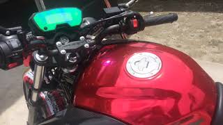 fazer 250 envelopamento vermelho cromo e fibra 5d #imprimaxauto-adesivos