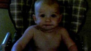 Baby hates peas!