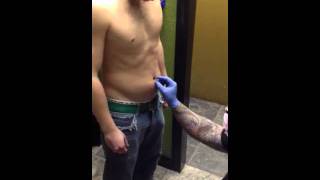 Solberg's navel piercing