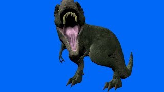 t-rex roars free green screen animation 720p