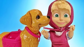 Маша получает Подарок! Питомец Собака. Куклы Пупсики из Мультика Маша и Медведь Зырики ТВ Игрушки