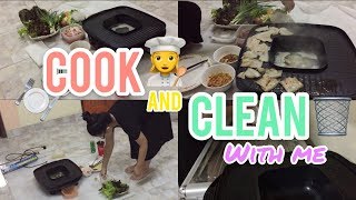 Cook and clean with me | Korean BBQ(หมูกระทะ) | living in Thailand