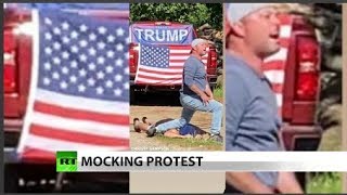 Kneeling man fired for mocking death of Floyd