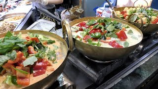 Noodles, Curry and More Food from Thailand Seen in Camden Town. London Street Food