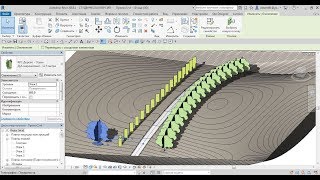 Расстановка элементов  генплана по траектории Revit+Site designer+Dynamo
