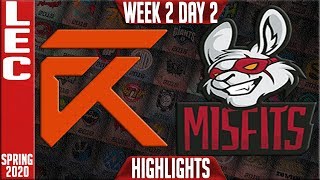 XL vs MSF Highlights | LEC Spring 2020 W2D2 | Excel vs Misfits Gaming