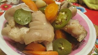 Como hacer manitas de puerco en vinagre / Patitas de cerdo en escabeche