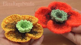 Урок How To Make Poppy Flower Tutorial 68 часть 2 из 3 Цветы вязаные крючком
