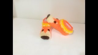 Следки "Лисички" крючком. Вязаные тапочки без шва. (18.07.2018) // How to crochet slippers