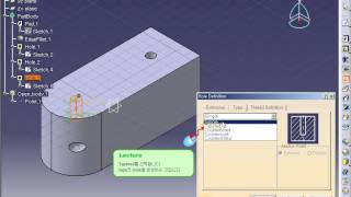 CATIA V5 Part design - Hole [카티아스쿨]