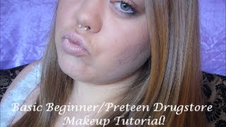 Basic Beginner/Preteen Full Face Drugstore Makeup Tutorial!