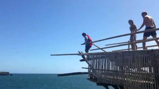 Cliff Jumping BIG 40 Feet SUPERMAN  Belly Flop!OWW