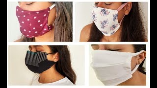 4 IDEAS DE HACER CUBREBOCAS CASERO DE ROPA VIEJA - HOW TO MAKE A FABRIC FACE MASK AT HOME EASY