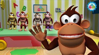 Five Little Monkeys Jumping on the Bed - The Naughty Monkeys | Nursery Rhymes | Bubbly Dots 3D