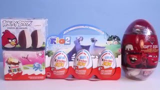 8 Surprise Eggs Cars, Angry Birds, Rio Toys Unboxing - 8 Сюрприз Яиц Злые Птички Тачки Рио 2