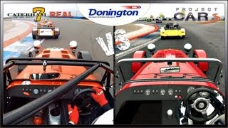 Project CARS vs Real Life - Caterham 7 (Race) @ Donington Park