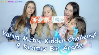 Yarım Metre Kinder Chocolate Yarışması 4 Kız Bir Arada - Eğlenceli Çocuk Videosu - Funny Kids Videos