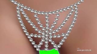 Bikini Hot String Tanga Slip Sexy Erotik Strass Unikat Manufaktur Thong Rhinestone Lingerie