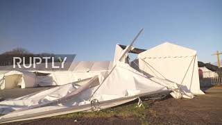 Denmark: Storm Malik knocks down tents housing testing centre in Copenhagen