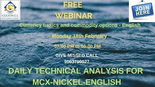 MCX NICKEL TRADING TECHNICAL ANALYSIS FEB 18 2019 ENGLISH CHENNAI TAMIL NADU INDIA