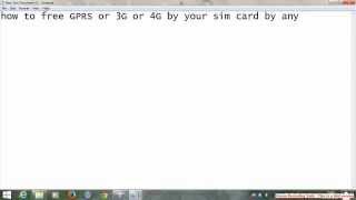 How to free Internet By Sim Card