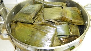 TAMALES DE POLLO EN HOJA DE PLATANO AMI ESTILO