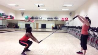 Partner work with resistance bands