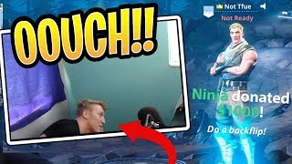 Tfue Hit His HEAD on the Ground Doing a Backflip for Charity! - Fortnite Best and Funny Moments