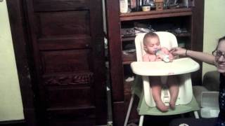 Tickled sleepy baby