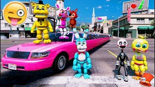 ANIMATRONICS vs THE WORLD'S LONGEST CAR! (GTA 5 Mods FNAF RedHatter)