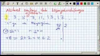 4. Matematika-6: Tub ko'paytuvchilarga ajratish