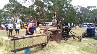 Hay press driven by fordson