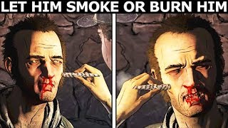 Let Abel Smoke, Burn Him Or Stub Out Cigarette - The Walking Dead Final Season 4 Episode 3
