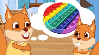 Famille d'Écureuil - Jouet Anti-Stress Animé 2022 en Français
