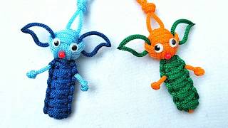 Gantungan kunci alien tali kur,macrame key chain, pelangi shop
