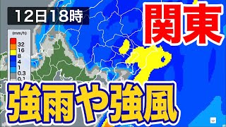 【大雨情報】関東 帰宅時間帯は強まる風雨に注意