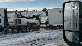 455#Alex-Дальнобой СШA..Гололёд в штате New Mexico..Аварии на стекле..USA