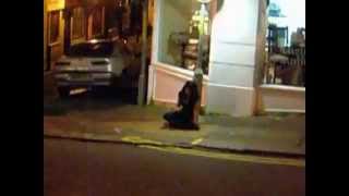 Hot Drunk Girl Coming Out of the Bar Completely Wasted and Falls Over.