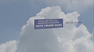 Trump campaign targets democrats with banner in Houston