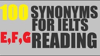 IELTS vocabulary band 8.5 || Score Higher in IELTS Reading || IELTS vocabulary Alphabet E, F, G