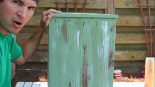 How-to Paint/Distress/Antique Furniture: Project 1 painted green, refinished, and distressed