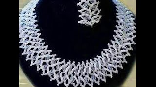 the tutorial on how to make this beautiful silver beaded necklace