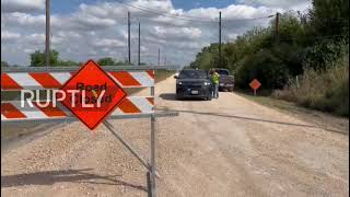 USA: Road closed near airport as plane runs off runway and catches fire in Texas