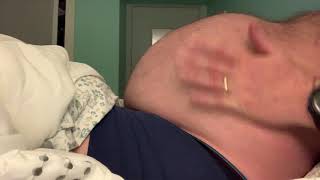 Belly sitting in bed