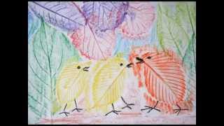 Мастер-класс. Рисование с детьми 5 -10 лет. Рисование листьями и восковыми мелками!