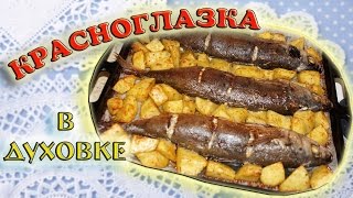 Красноглазка с картофелем запеченная в духовке /Как приготовить рыбу в духовке/