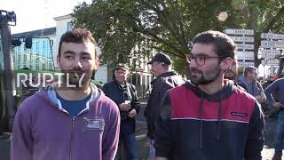 France: Farmers bring cows to downtown Nantes in protest of biogas project